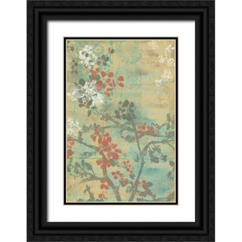 Blossom Panel II Black Ornate Wood Framed Art Print with Double Matting by Goldberger, Jennifer