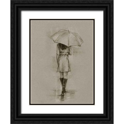 Rainy Day Rendezvous I Black Ornate Wood Framed Art Print with Double Matting by Harper, Ethan