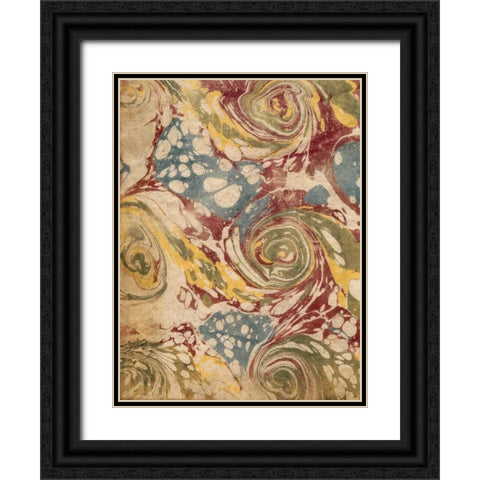 Marbleized I Black Ornate Wood Framed Art Print with Double Matting by Vision Studio