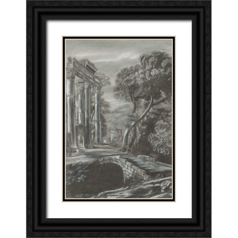 Classical Landscape Triptych I Black Ornate Wood Framed Art Print with Double Matting by Naomi McCavitt