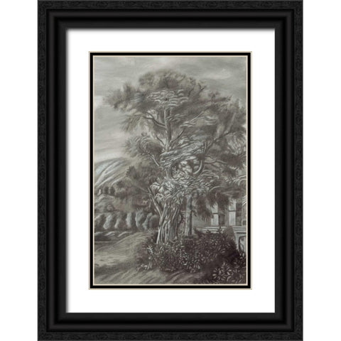 Classical Landscape Triptych III Black Ornate Wood Framed Art Print with Double Matting by Naomi McCavitt