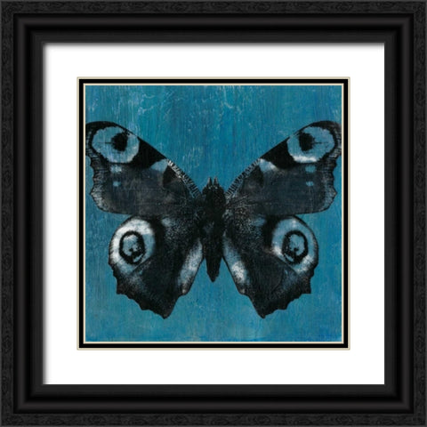 Chambray Butterflies I Black Ornate Wood Framed Art Print with Double Matting by McCavitt, Naomi