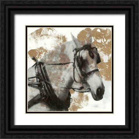 Driving Horses II Black Ornate Wood Framed Art Print with Double Matting by McCavitt, Naomi