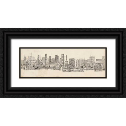 Neutral City Sounds Black Ornate Wood Framed Art Print with Double Matting by Chandler, Sharon