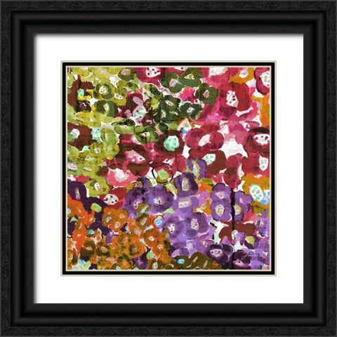 Floral Barrage II Black Ornate Wood Framed Art Print with Double Matting by Burghardt, James