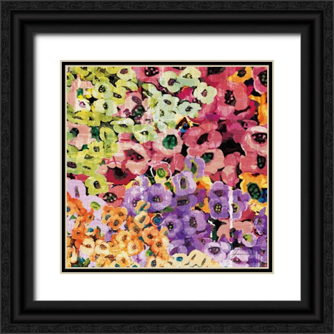 Floral Barrage IV Black Ornate Wood Framed Art Print with Double Matting by Burghardt, James