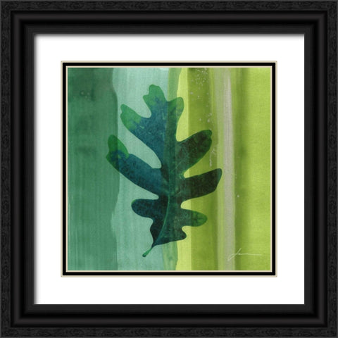 Silver Leaf Tile III Black Ornate Wood Framed Art Print with Double Matting by Burghardt, James