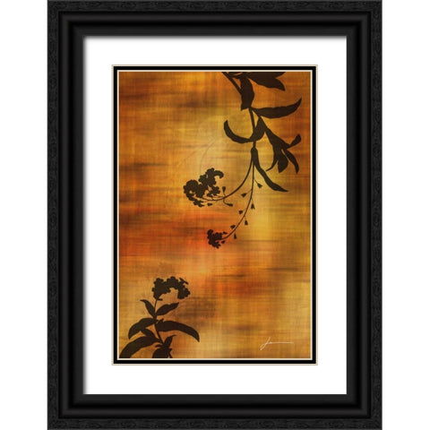 Sepia Floral I Black Ornate Wood Framed Art Print with Double Matting by Burghardt, James