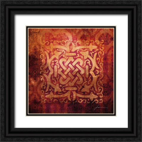 Antiquity Tiles IV Black Ornate Wood Framed Art Print with Double Matting by Burghardt, James