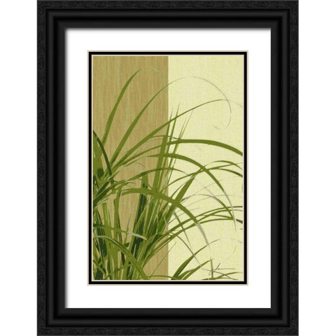 Painted Contrast Leaves III Black Ornate Wood Framed Art Print with Double Matting by Burghardt, James