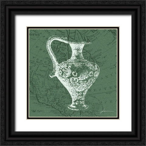 Map Bottles III Black Ornate Wood Framed Art Print with Double Matting by Burghardt, James