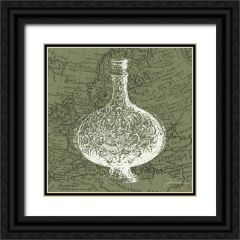 Map Bottles IV Black Ornate Wood Framed Art Print with Double Matting by Burghardt, James
