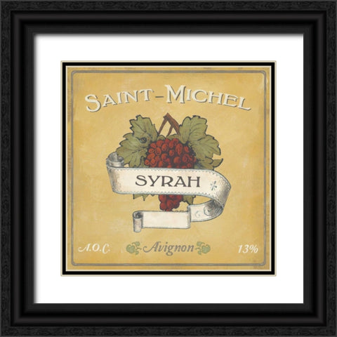 Vintage Wine Labels VI Black Ornate Wood Framed Art Print with Double Matting by Vess, June Erica