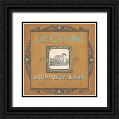 Vintage Wine Labels VIII Black Ornate Wood Framed Art Print with Double Matting by Vess, June Erica