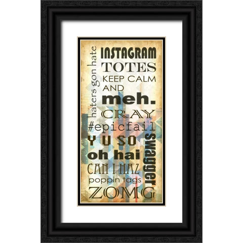 Urban Chevron Phrases II Black Ornate Wood Framed Art Print with Double Matting by Vision Studio