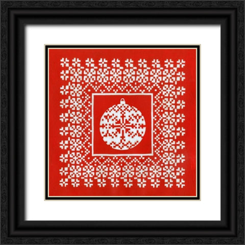 Fair Isle Snowflake IV Black Ornate Wood Framed Art Print with Double Matting by Zarris, Chariklia