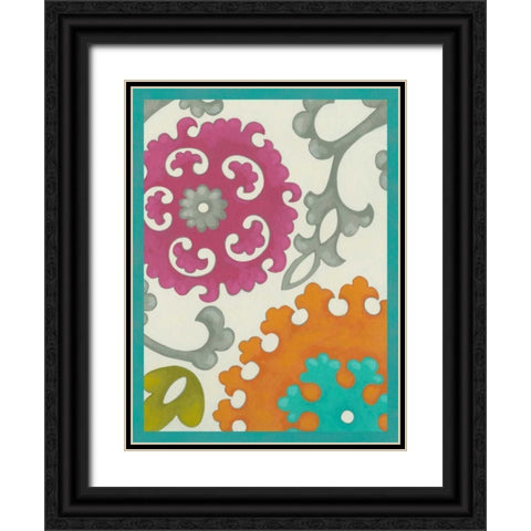 Celebration Suzani VI Black Ornate Wood Framed Art Print with Double Matting by Zarris, Chariklia