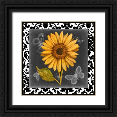 Ornate Sunflowers I Black Ornate Wood Framed Art Print with Double Matting by Harper, Ethan