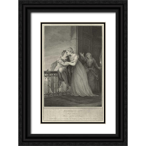Romeo and Juliet Black Ornate Wood Framed Art Print with Double Matting by Unknown