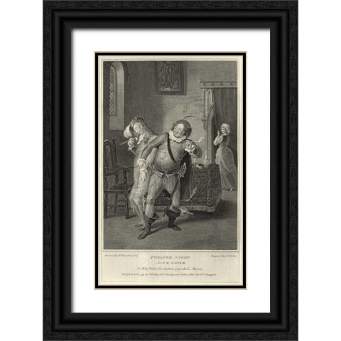 Twelth Night Black Ornate Wood Framed Art Print with Double Matting by Unknown