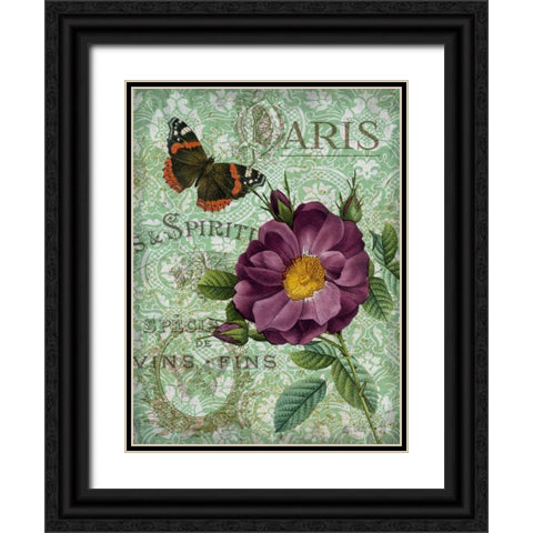 Memories of Paris II Black Ornate Wood Framed Art Print with Double Matting by White, Abby