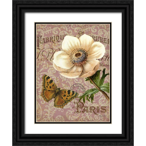 Memories of Paris III Black Ornate Wood Framed Art Print with Double Matting by White, Abby