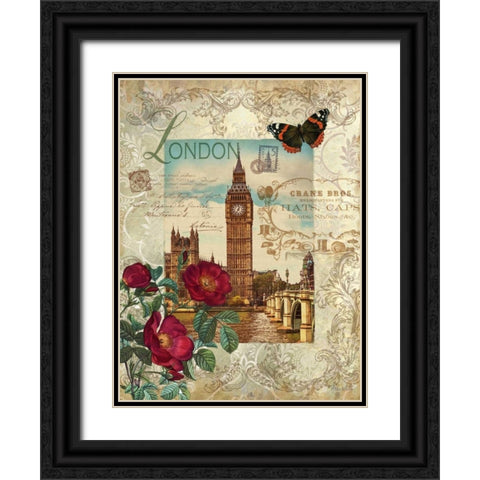 Eternal London Black Ornate Wood Framed Art Print with Double Matting by White, Abby