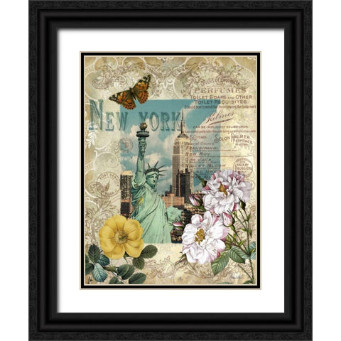Eternal New York Black Ornate Wood Framed Art Print with Double Matting by White, Abby