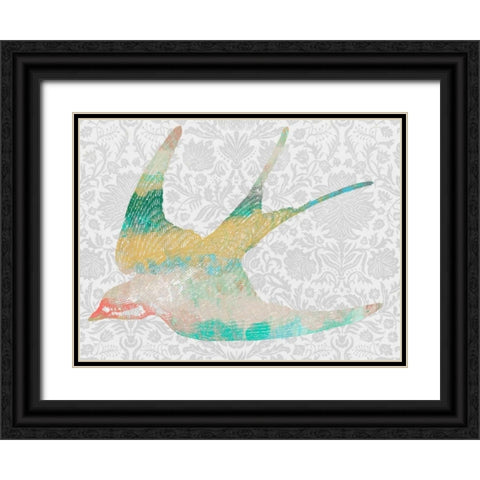 Patterned Bird IV Black Ornate Wood Framed Art Print with Double Matting by Goldberger, Jennifer