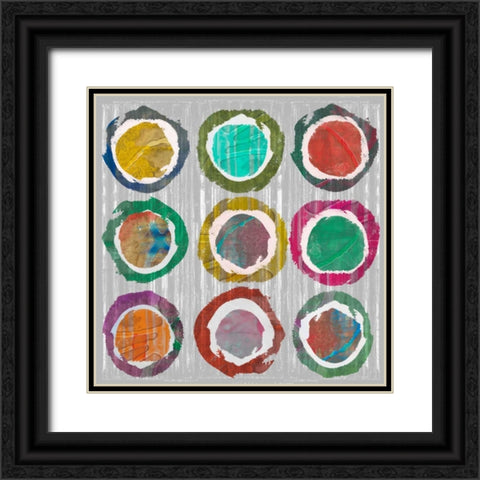 Jagged Circles I Black Ornate Wood Framed Art Print with Double Matting by Goldberger, Jennifer
