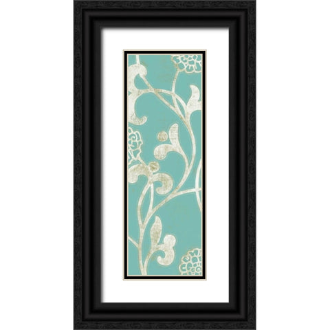 2-Up Teal Vine I Black Ornate Wood Framed Art Print with Double Matting by Wyatt Jr., Norman