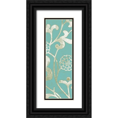 2-Up Teal Vine II Black Ornate Wood Framed Art Print with Double Matting by Wyatt Jr., Norman