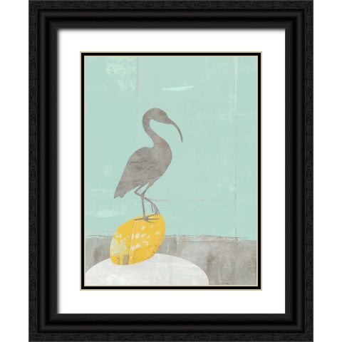 Heron Collage II Black Ornate Wood Framed Art Print with Double Matting by Goldberger, Jennifer