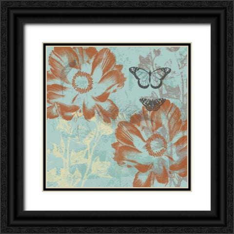 Teal Garden II Black Ornate Wood Framed Art Print with Double Matting by Goldberger, Jennifer