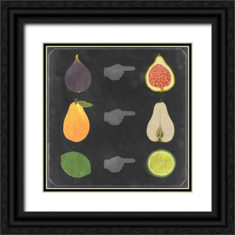 Blackboard Fruit I Black Ornate Wood Framed Art Print with Double Matting by Vision Studio