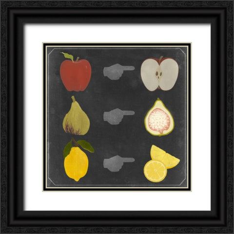 Blackboard Fruit II Black Ornate Wood Framed Art Print with Double Matting by Vision Studio