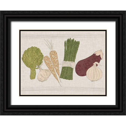 Contour Fruits and Veggies II Black Ornate Wood Framed Art Print with Double Matting by Vision Studio