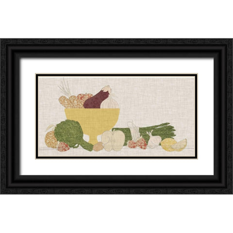 Contour Fruits and Veggies IV Black Ornate Wood Framed Art Print with Double Matting by Vision Studio
