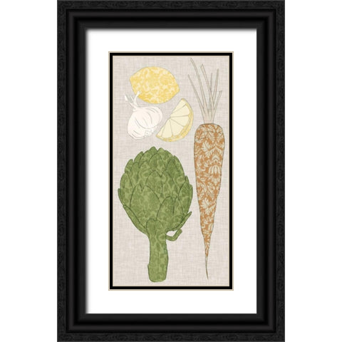Contour Fruits and Veggies VI Black Ornate Wood Framed Art Print with Double Matting by Vision Studio