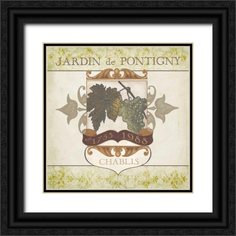 White Wine Labels I Black Ornate Wood Framed Art Print with Double Matting by Vess, June Erica