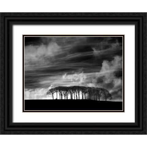 Early Morning Clouds Black Ornate Wood Framed Art Print with Double Matting by Henson, Martin