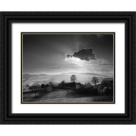 Light from Behind Black Ornate Wood Framed Art Print with Double Matting by Henson, Martin