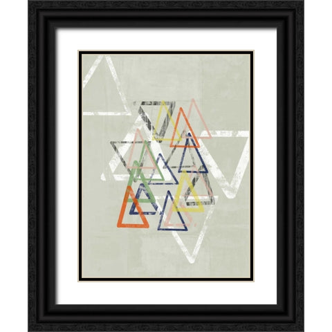 Stamped Triangles I Black Ornate Wood Framed Art Print with Double Matting by Goldberger, Jennifer