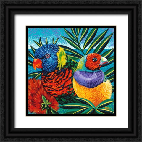 Birds in Paradise II Black Ornate Wood Framed Art Print with Double Matting by Vitaletti, Carolee