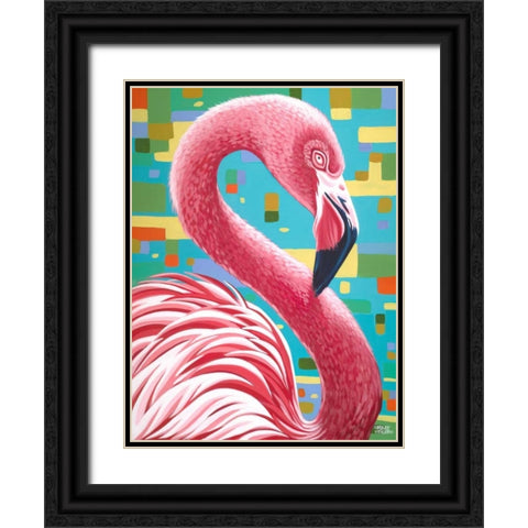 Fabulous Flamingos I Black Ornate Wood Framed Art Print with Double Matting by Vitaletti, Carolee