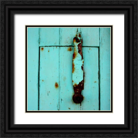 Rustic Turquoise Details I Black Ornate Wood Framed Art Print with Double Matting by Bell, Lillian