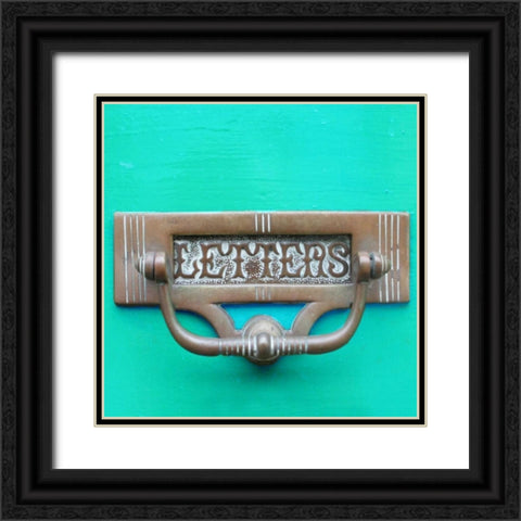 Rustic Turquoise Details III Black Ornate Wood Framed Art Print with Double Matting by Bell, Lillian