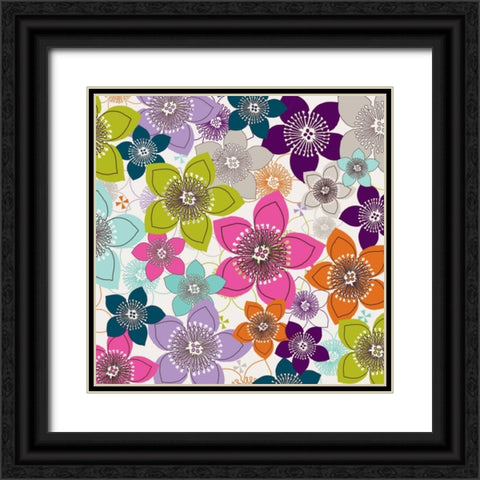 Boho Floral II Black Ornate Wood Framed Art Print with Double Matting by Ketchum, Nicole