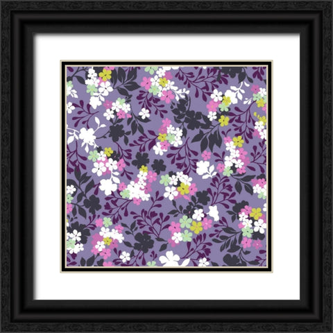 Costa del Flores V Black Ornate Wood Framed Art Print with Double Matting by Hoffman, Katia