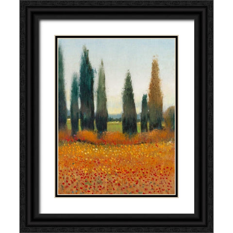 Cypress Trees I Black Ornate Wood Framed Art Print with Double Matting by OToole, Tim